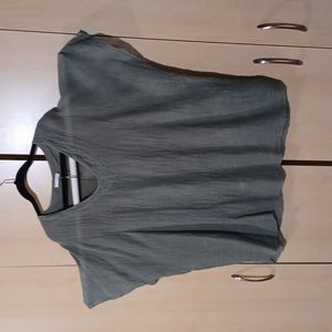 Sage green linen top.
